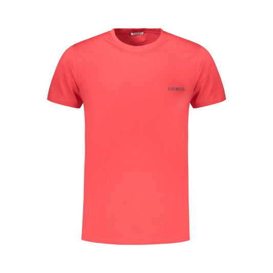 T-Shirt by Bikkembergs for men in cotton red, print & striped showcases a chic silhouette, artfully detailed with a chic crew neckline and for a chic finish.