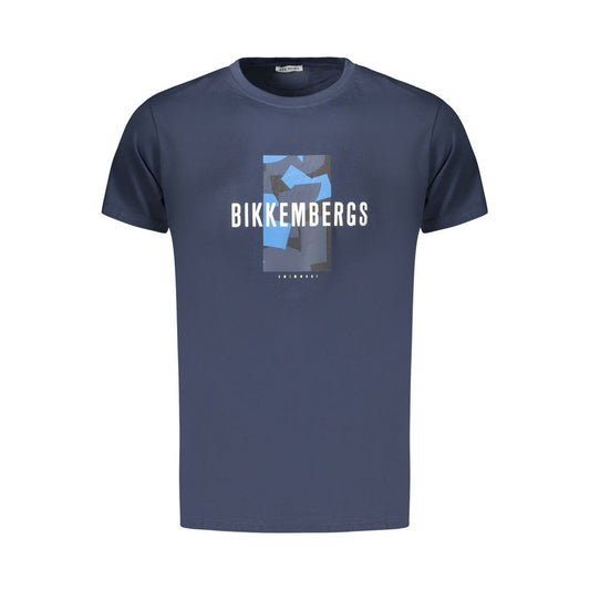 T-Shirt by Bikkembergs for men in cotton blue & print features an edgy silhouette, meticulously detailed with a sophisticated and crew neckline for a truly edgy finish.