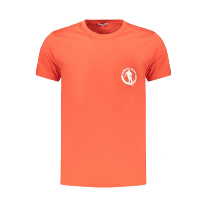 T-Shirt by Bikkembergs for men in cotton orange & print showcases a fashionable silhouette, elegantly detailed with a fashionable and crew neckline for a sophisticated, high-fashion look.