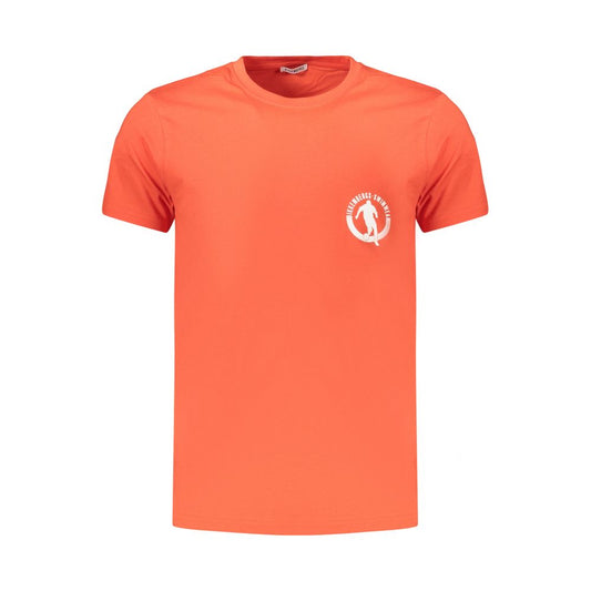 T-Shirt by Bikkembergs for men in cotton orange & print showcases a fashionable silhouette, elegantly detailed with a fashionable and crew neckline for a sophisticated, high-fashion look.