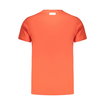 T-Shirt by Bikkembergs for men in cotton orange & print features a plush silhouette, showcasing a sophisticated crew neckline and for a truly plush finish.
