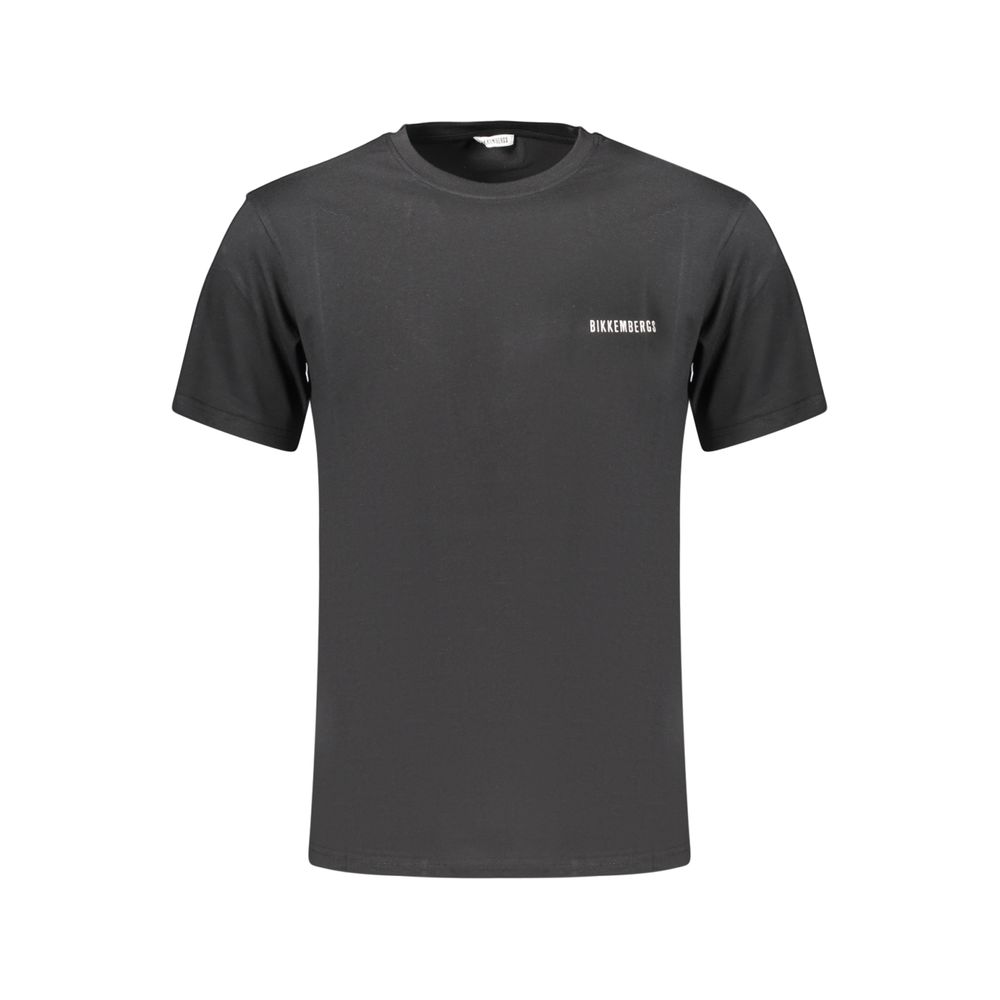 T-Shirt by Bikkembergs for men in cotton black & print showcases a chic silhouette, artfully detailed with a chic crew neckline and for a chic finish.