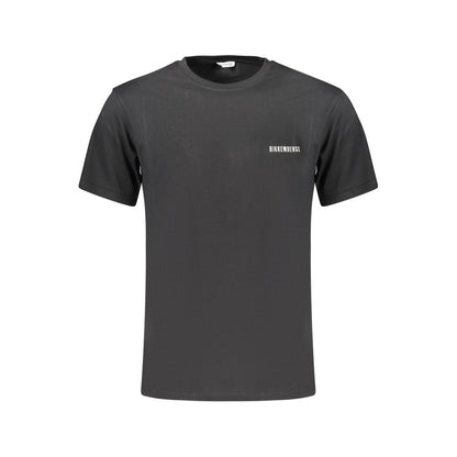 T-Shirt by Bikkembergs for men in cotton black & print showcases a chic silhouette, artfully detailed with a chic crew neckline and for a chic finish.