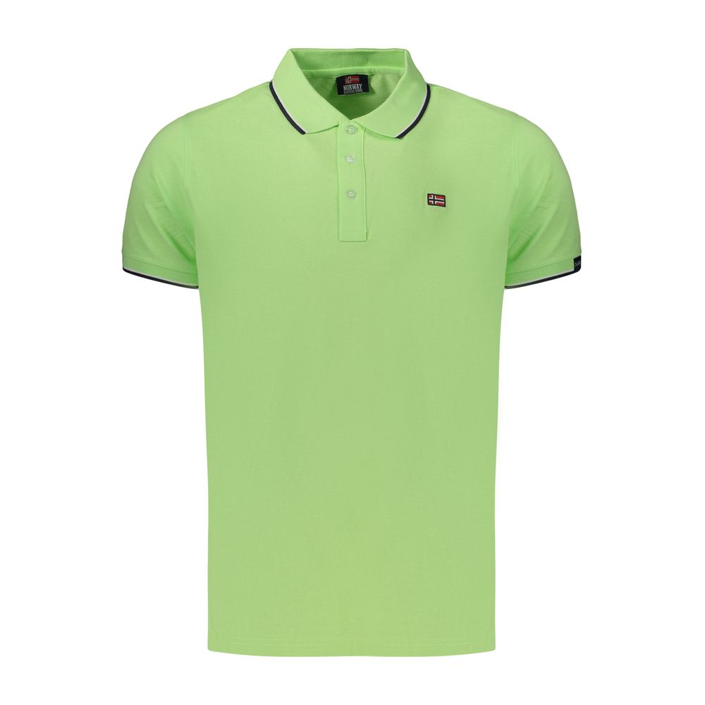Polo Shirt by Norway 1963 for men in cotton green presents a sleek silhouette, featuring a refined and for a sleek finish.