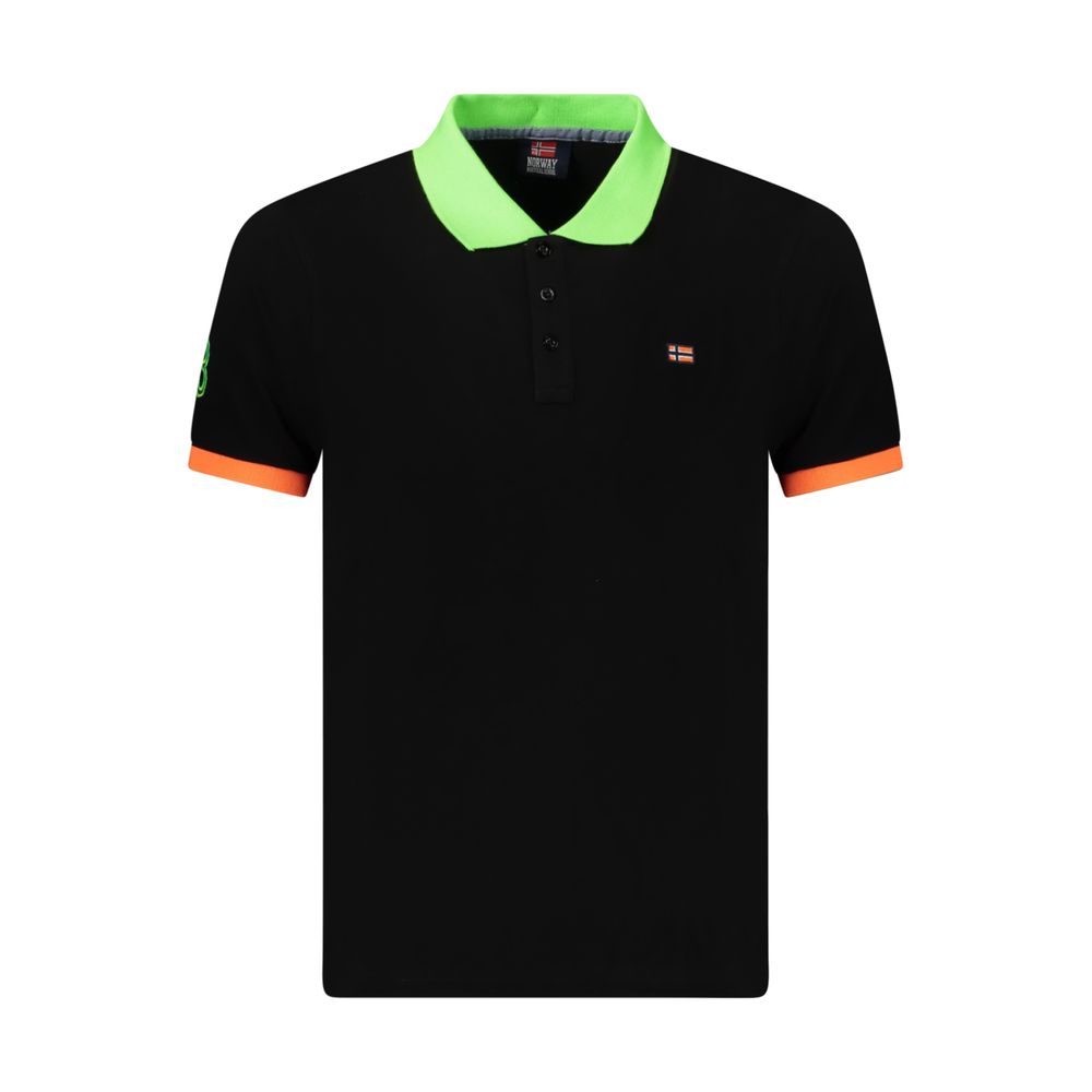 Polo Shirt by Norway 1963 for men in cotton black & lime-green showcases a enviable silhouette, featuring a refined and for a enviable finish.