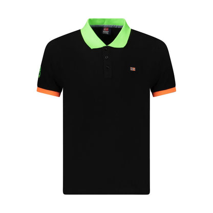 Polo Shirt by Norway 1963 for men in cotton black & lime-green showcases a enviable silhouette, featuring a refined and for a enviable finish.