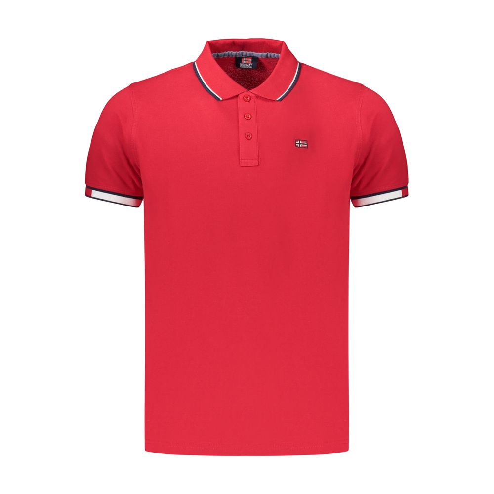 Polo Shirt by Norway 1963 for men in cotton red presents a crisp silhouette, artfully detailed with a crisp and crisp .