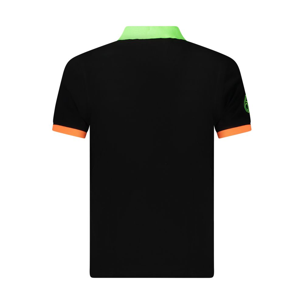 Polo Shirt by Norway 1963 for men in cotton black & lime-green showcases a sharp silhouette, detailed with a refined and sharp for a sophisticated finish.