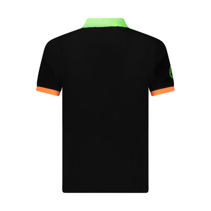 Polo Shirt by Norway 1963 for men in cotton black & lime-green showcases a sharp silhouette, detailed with a refined and sharp for a sophisticated finish.