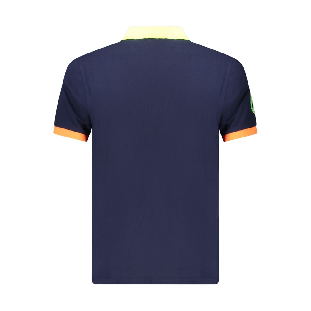 Polo Shirt by Norway 1963 for men in cotton blue & lime-green features a eye catching silhouette, showcasing a refined and for a eye catching finish.