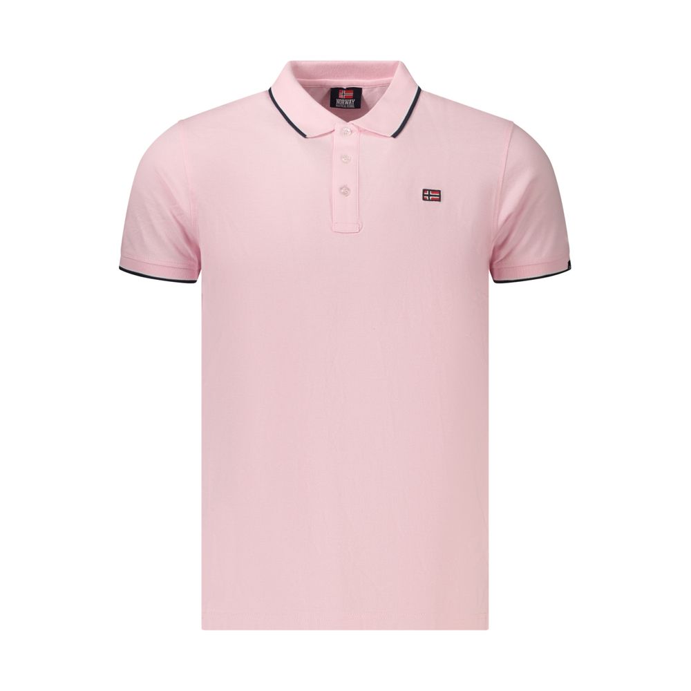 Norway 1963 Men's Cotton Polo Shirt - Pink