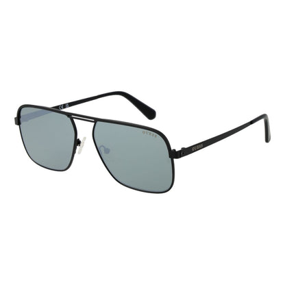 Guess Square Mirrored Dark-Tint Metal Sunglasses - Black