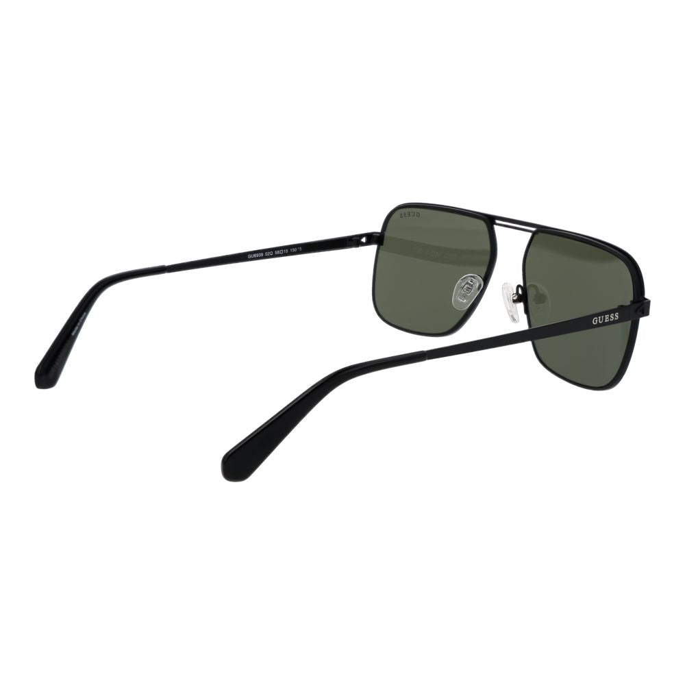 Guess Square Mirrored Dark-Tint Metal Sunglasses - Black