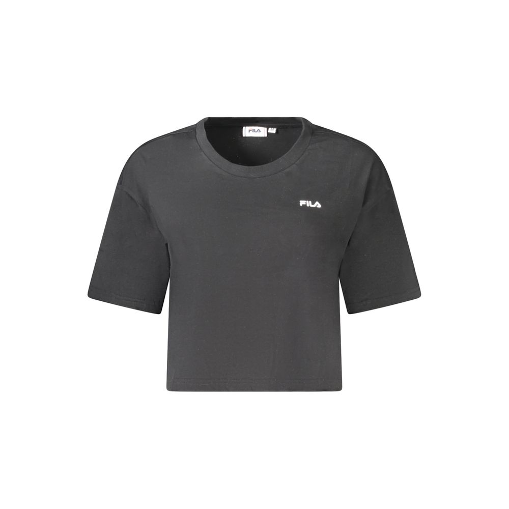 T-Shirt by Fila for women in organic cotton black, signature & print showcases a fashionable silhouette, elegantly detailed with a fashionable and for a sophisticated, high-fashion look.