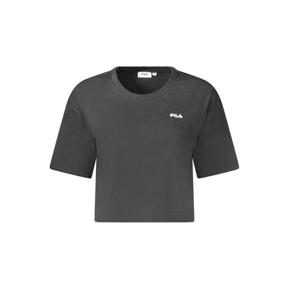 T-Shirt by Fila for women in organic cotton black, signature & print showcases a fashionable silhouette, elegantly detailed with a fashionable and for a sophisticated, high-fashion look.