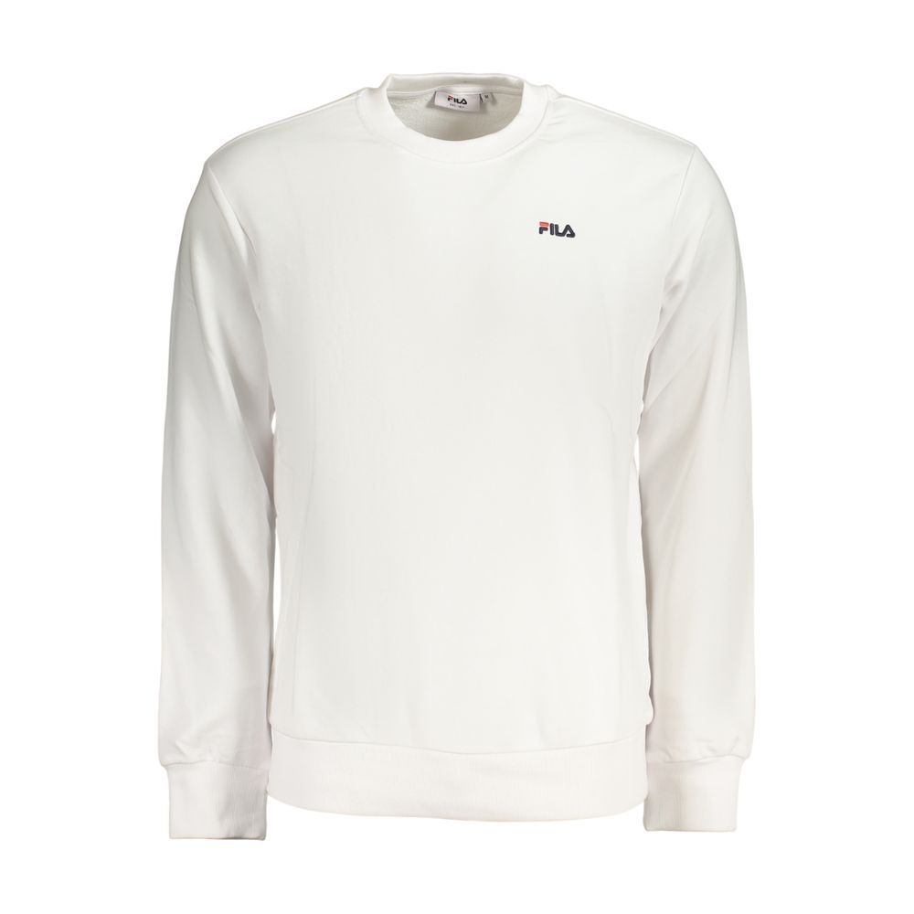Sweatshirt by Fila for men in cotton polyester canvas white showcases a slouchy chic silhouette, artfully detailed with a slouchy chic and for a slouchy chic finish.