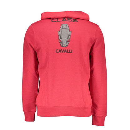 Hooded Sweatshirt by Cavalli Class for men in cotton red features an enviable silhouette, showcasing a premium and refined for a truly enviable finish.