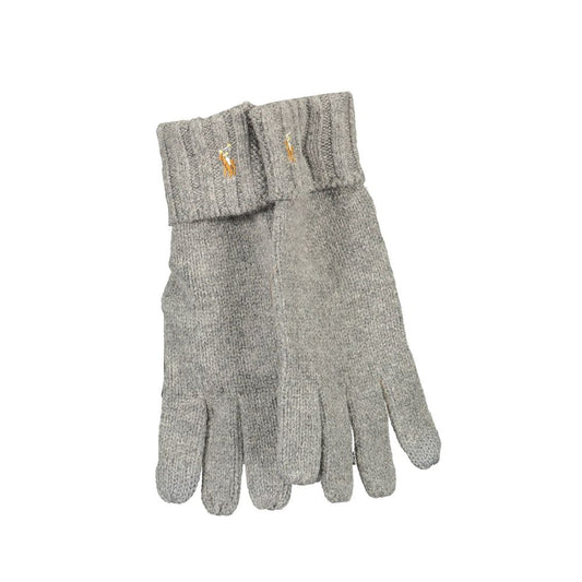 Gloves by Ralph Lauren for men in wool gray presents a distinguished silhouette, meticulously detailed with unique and a sophisticated gloves design.