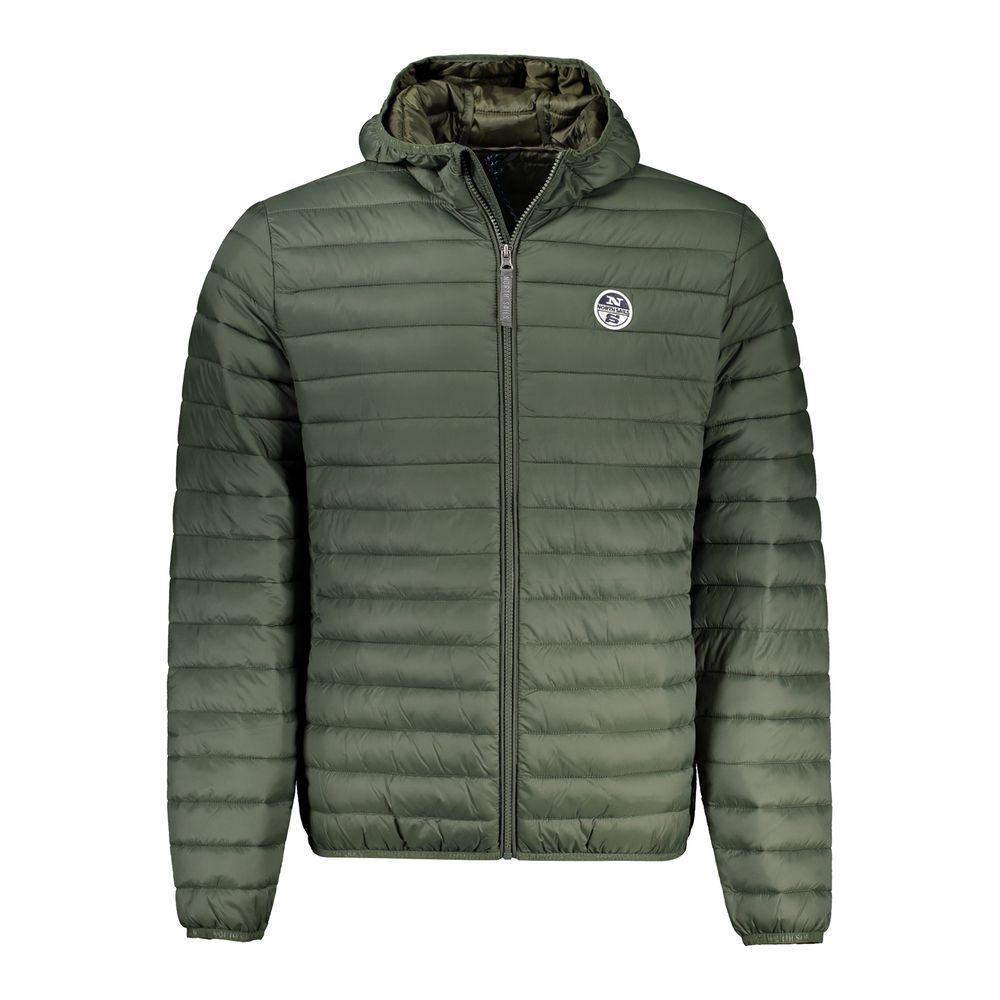 Hooded Overcoat by North Sails for men in polyamide green presents a luxurious silhouette, showcasing a luxurious hooded neckline and sophisticated lightweight, pockets & hooded for a premium, luxurious look.