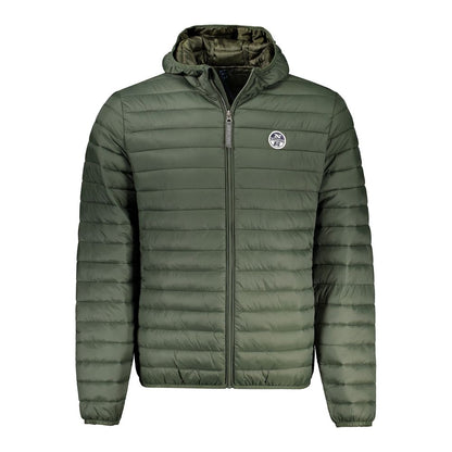 Hooded Overcoat by North Sails for men in polyamide green presents a luxurious silhouette, showcasing a luxurious hooded neckline and sophisticated lightweight, pockets & hooded for a premium, luxurious look.