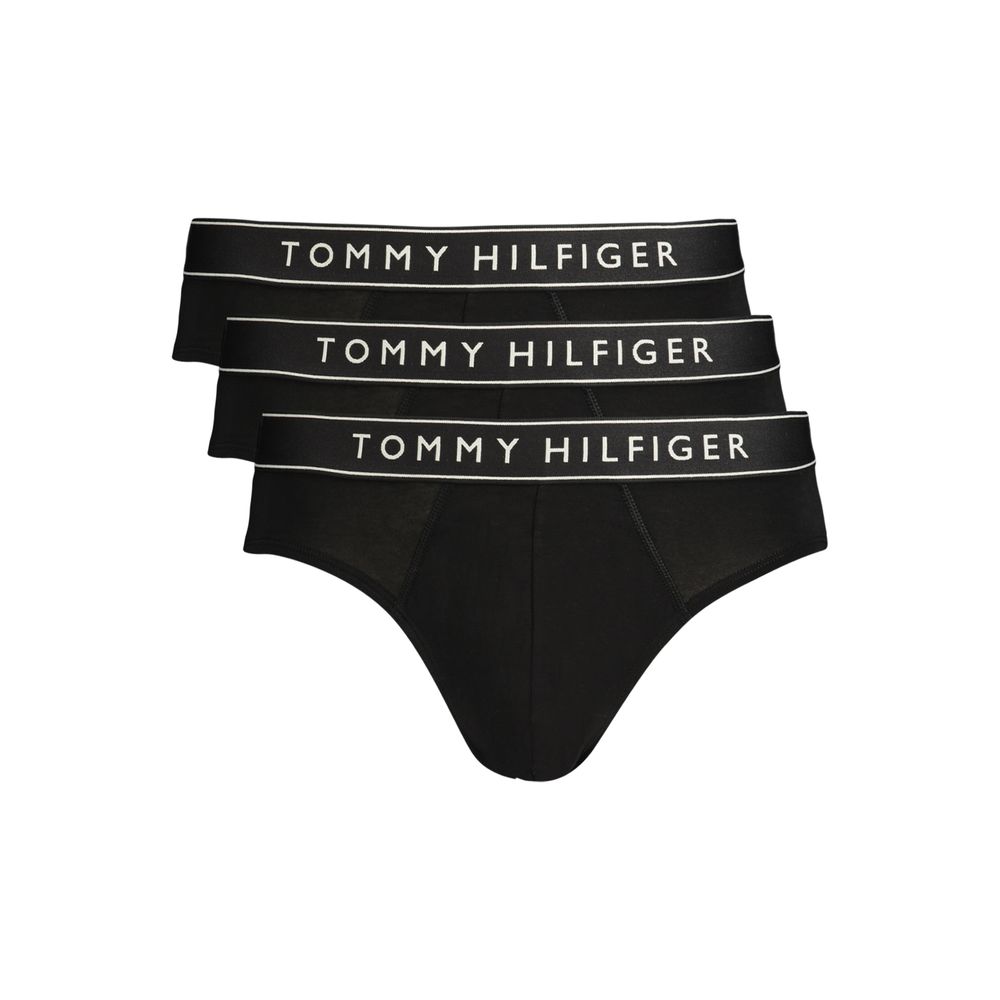 Underwear Briefs by Tommy Hilfiger for men in stretch cotton black features an ergonomic silhouette, showcasing the ergonomic design of the Men's Stretch Cotton Underwear Briefs collection for a premium look and feel.