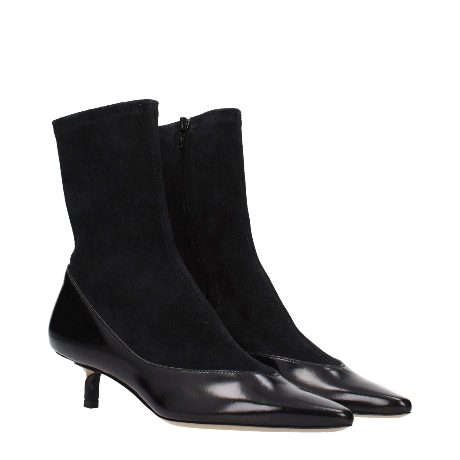 Ankle Boots by Jacquemus for women in suede leather black features an dynamic silhouette, showcasing the dynamic Women's Suede Leather Ankle Boots design with its distinctive and elegant .