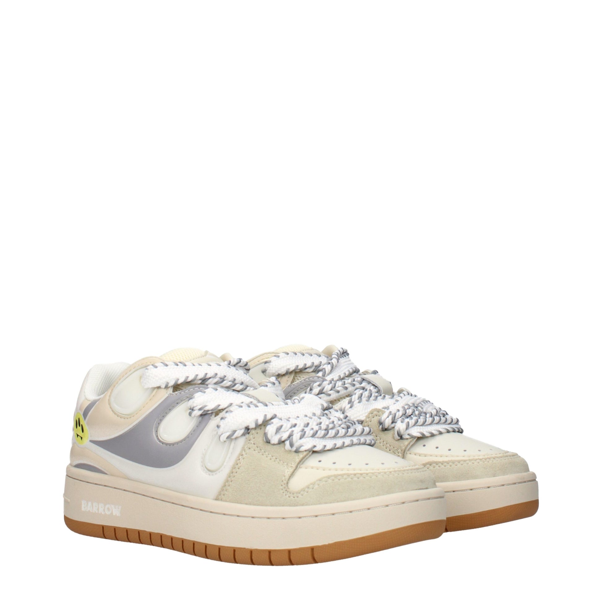 Sneakers by Barrow for women in leather beige features a chic design, perfectly showcasing the chic low-top style of this Women's Low Top Leather Sneakers.
