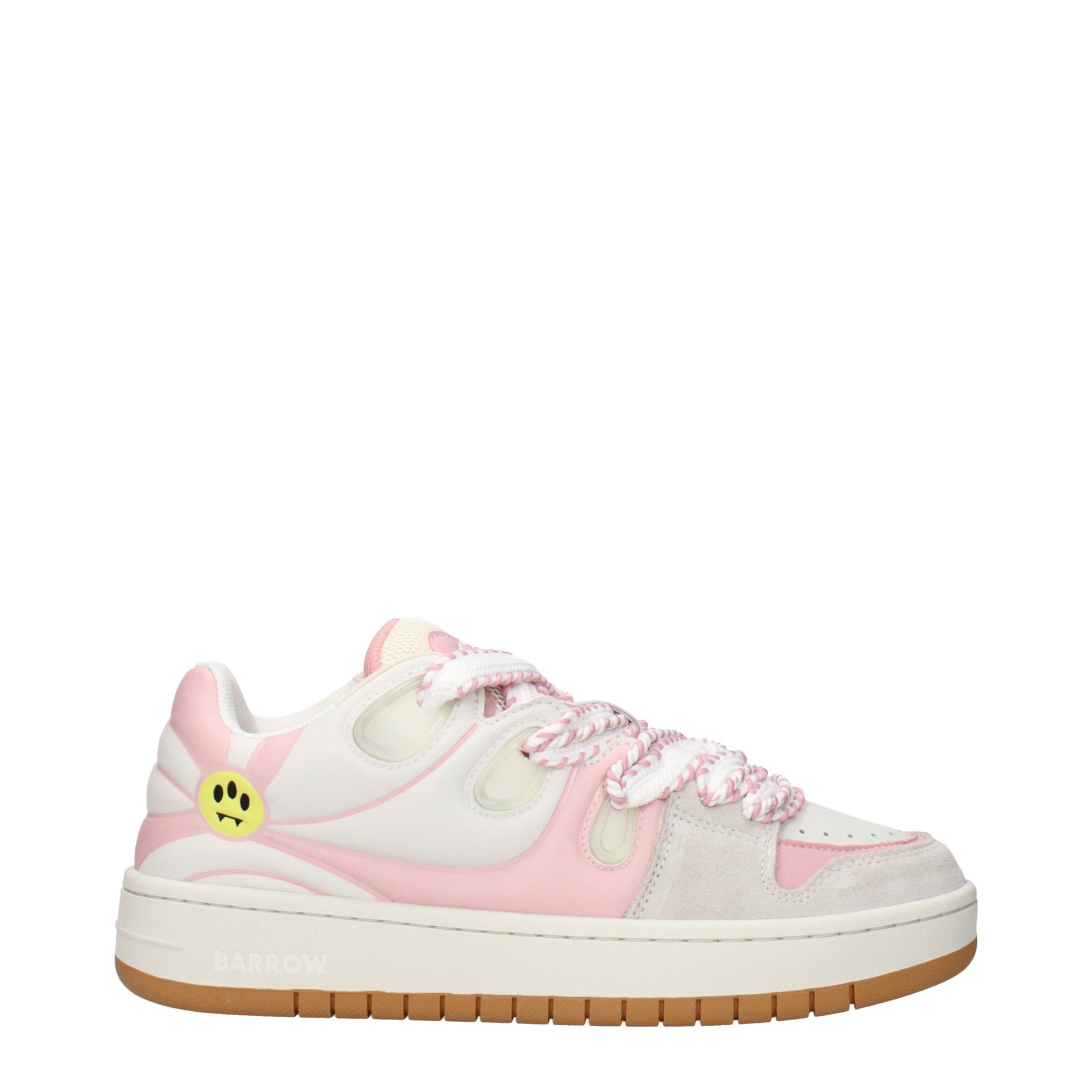 Sneakers by Barrow for women in leather white features an fashionable silhouette, showcasing the premium Women's Low Top Leather Sneakers in a fashionable low-top style that offers a fashionable finish for refined style.