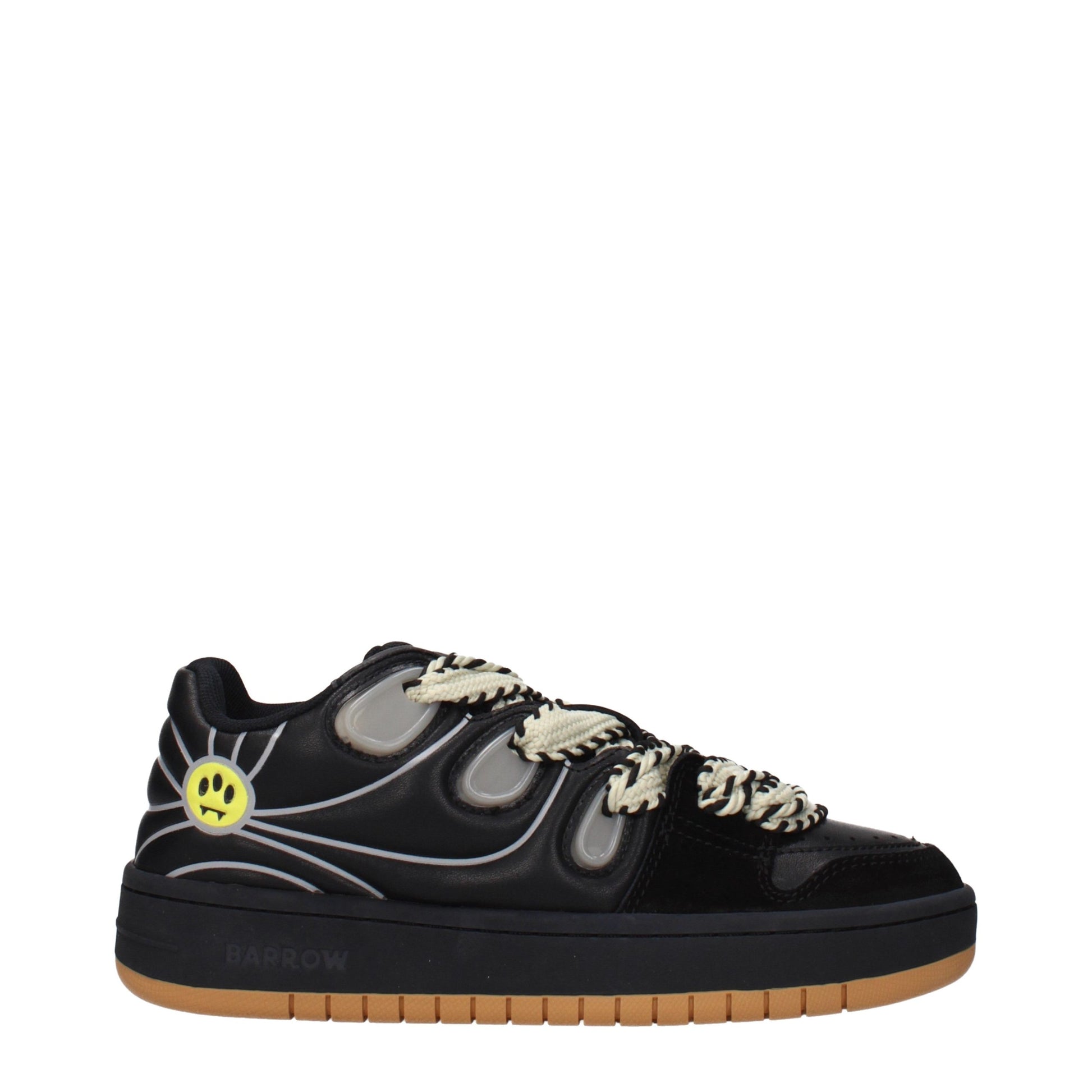 Sneakers by Barrow for women in leather black features an fashionable silhouette, showcasing the premium Women's Low Top Leather Sneakers in a fashionable low-top style that offers a fashionable finish for refined style.