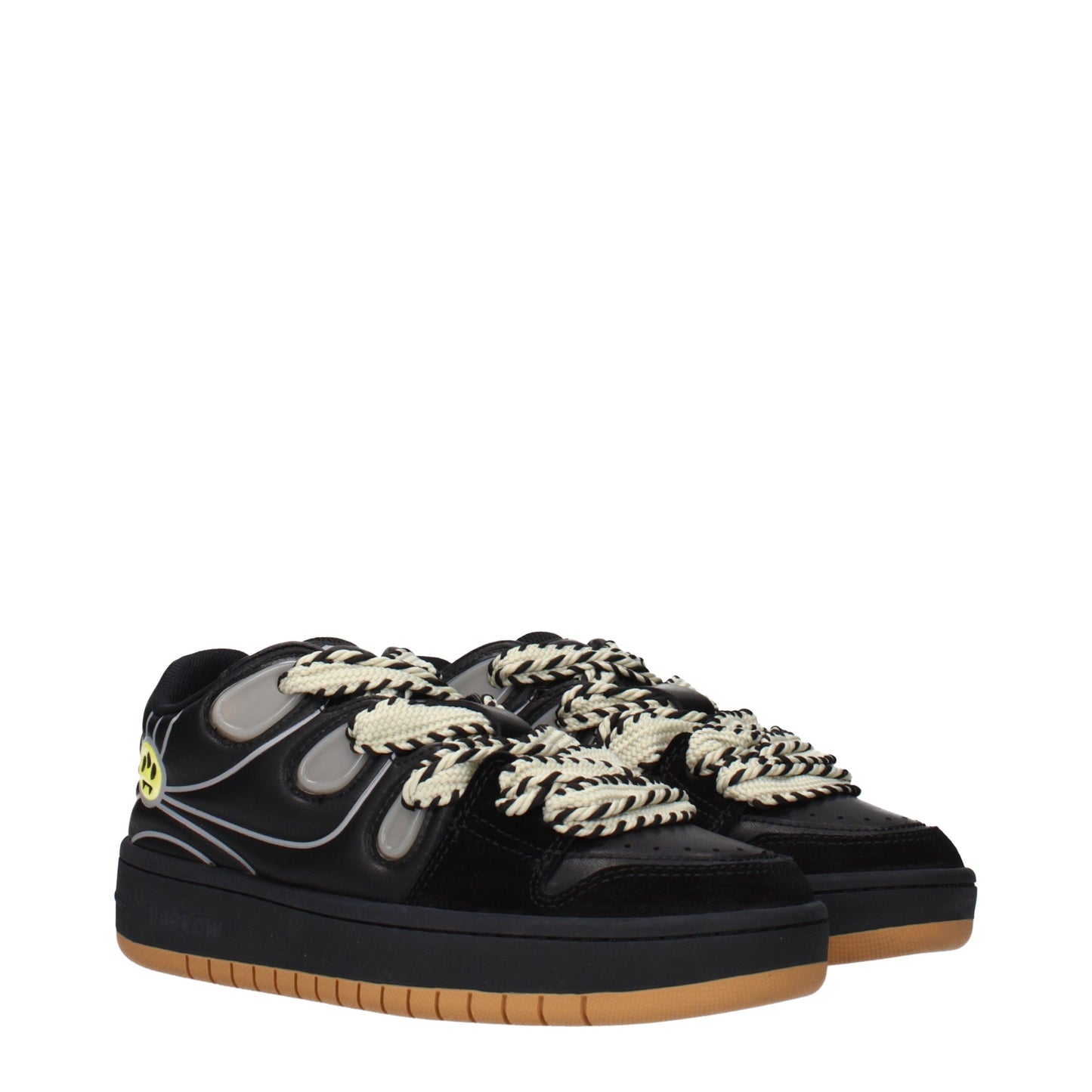 Sneakers by Barrow for women in leather black features a chic design, perfectly showcasing the chic low-top style of this Women's Low Top Leather Sneakers.