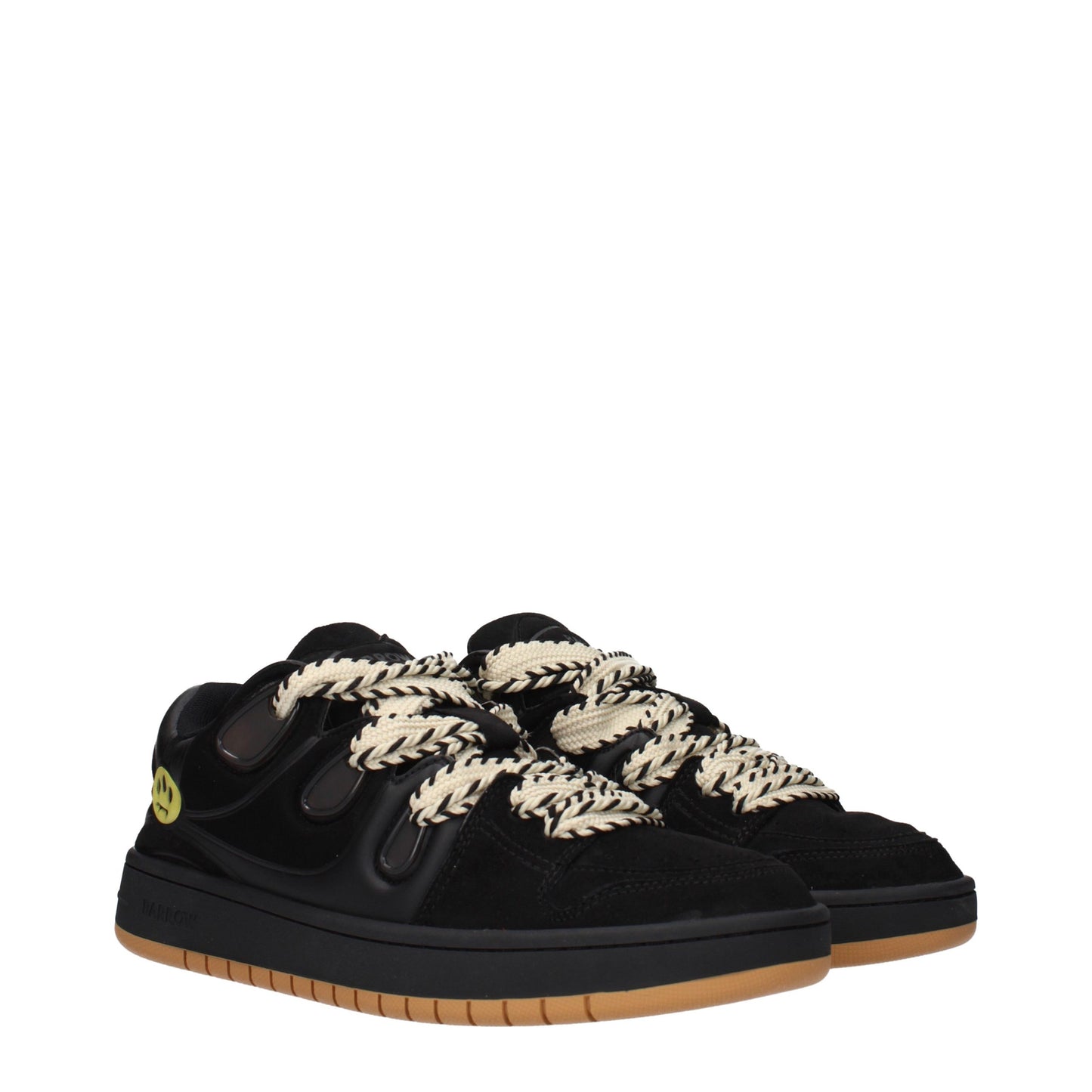 Sneakers by Barrow for men in suede leather black presents a sumptuous silhouette, artfully capturing the essence of the Men's Fashion Suede Leather Sneakers with its sumptuous fashion style design.