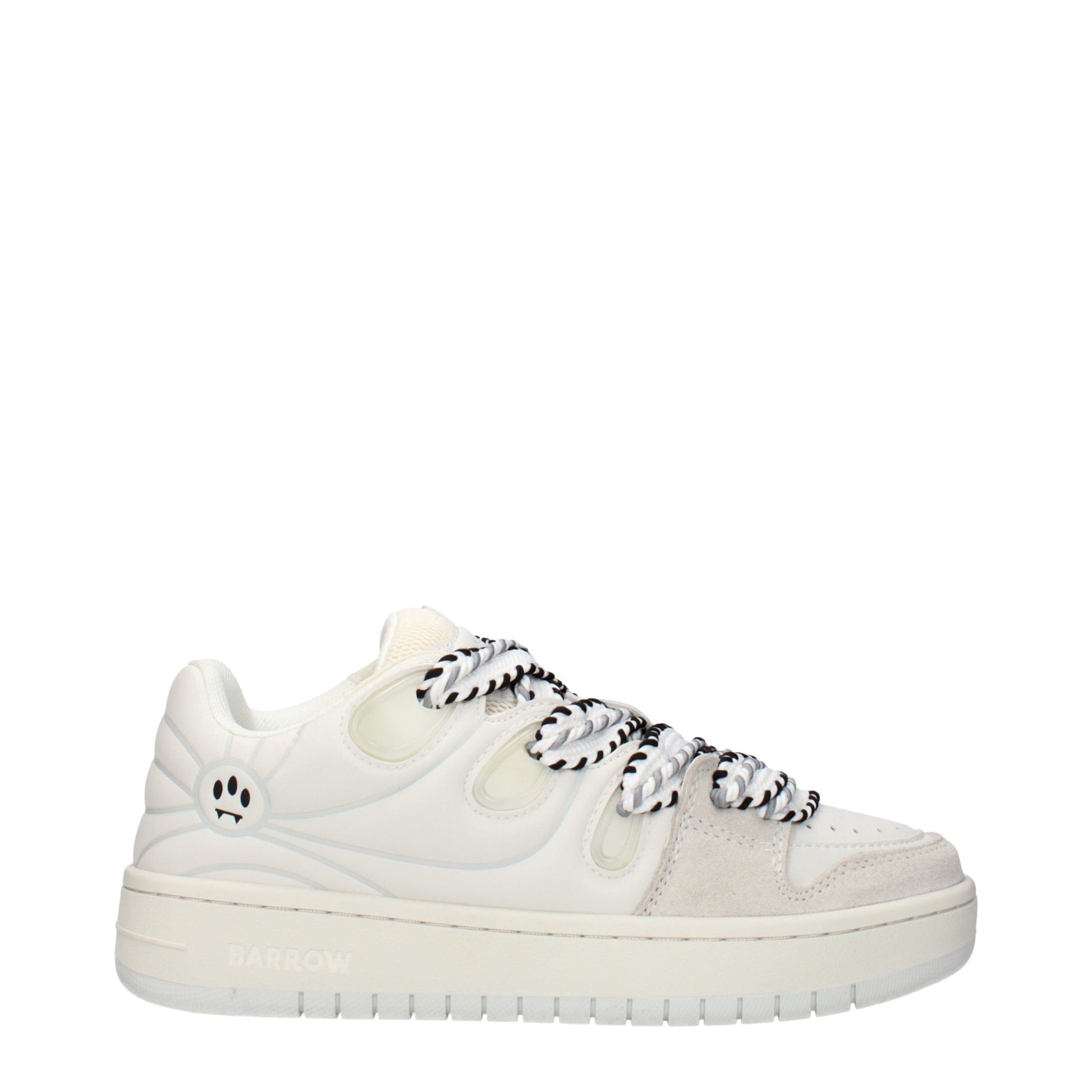 Sneakers by Barrow for women in leather white presents a on trend silhouette from the Women's Low Top Leather Sneakers collection, showcasing a on trend low-top style for an elevated aesthetic.