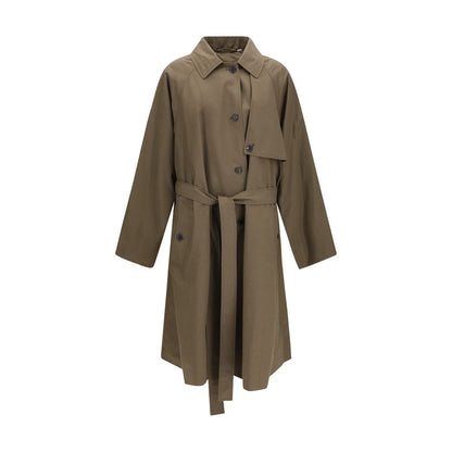 Trench Coat by Calvin Klein for women in calf leather & cotton bicolour showcases a contemporary silhouette, detailed with a contemporary and distinctive pockets for a truly contemporary finish.