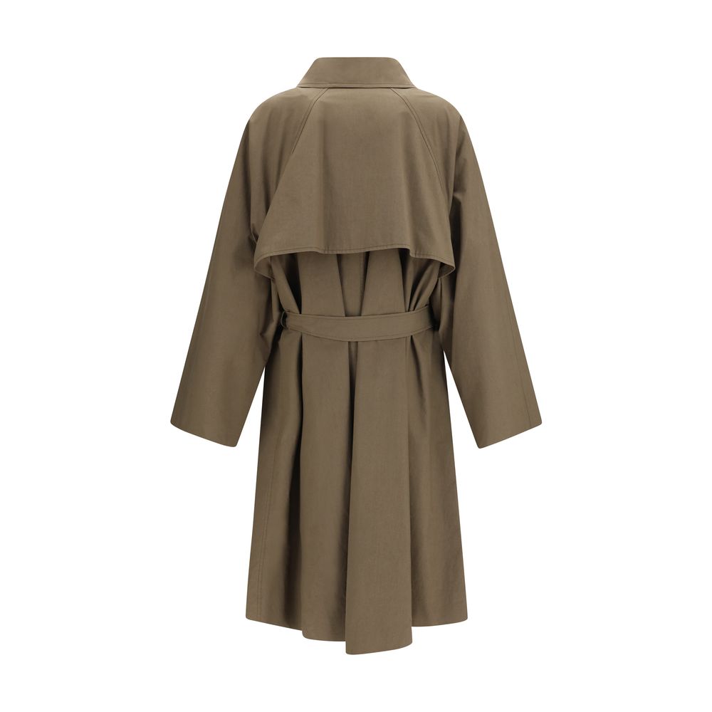Trench Coat by Calvin Klein for women in calf leather & cotton bicolour presents a distinguished silhouette, artfully detailed with pockets and a distinguished for a sophisticated, distinguished finish.