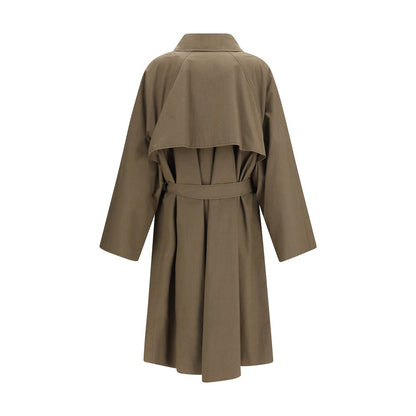 Trench Coat by Calvin Klein for women in calf leather & cotton bicolour presents a distinguished silhouette, artfully detailed with pockets and a distinguished for a sophisticated, distinguished finish.
