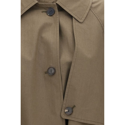 Trench Coat by Calvin Klein for women in calf leather & cotton bicolour presents a utilitarian silhouette, showcasing a utilitarian and sophisticated pockets for a truly utilitarian look.