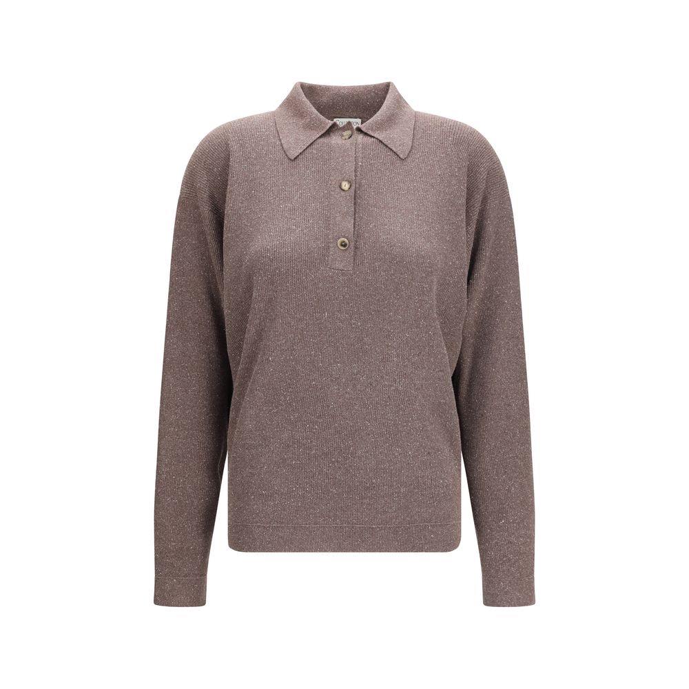 Sweater by Calvin Klein for women in wool & silk brown showcases an masterful silhouette, artfully detailed with a masterful and long-sleeve for a sophisticated, premium finish.