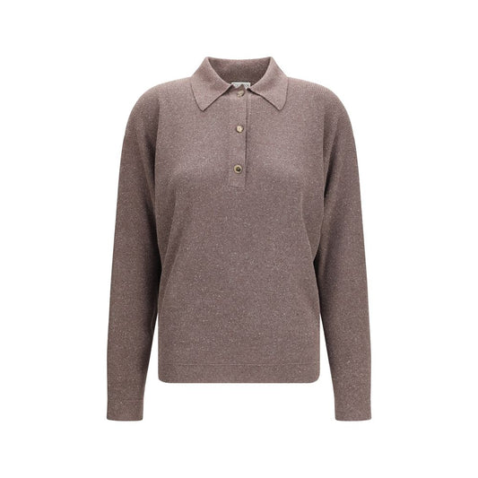 Sweater by Calvin Klein for women in wool & silk brown showcases an masterful silhouette, artfully detailed with a masterful and long-sleeve for a sophisticated, premium finish.