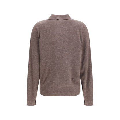 Sweater by Calvin Klein for women in wool & silk brown features an tactile silhouette, showcasing a sophisticated and tactile for a refined finish.