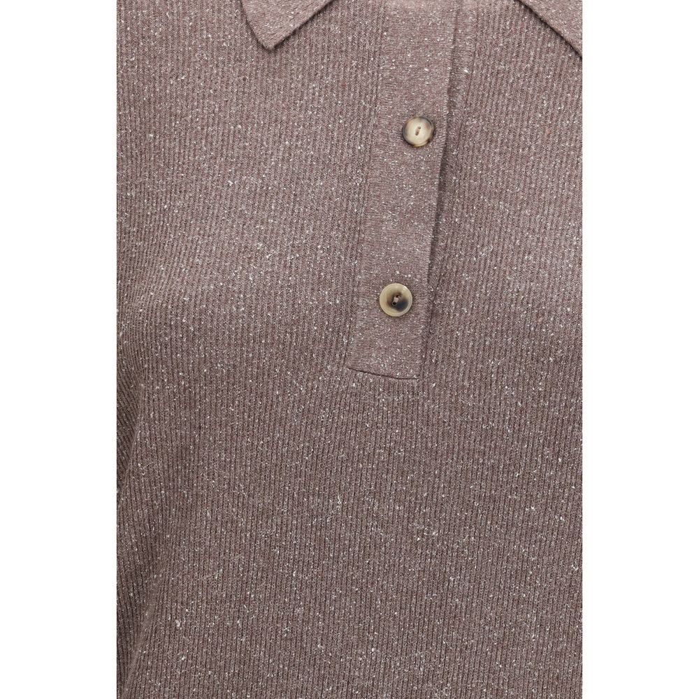 Sweater by Calvin Klein for women in wool & silk brown showcases an masterful silhouette, artfully detailed with a masterful and for a sophisticated, premium finish.