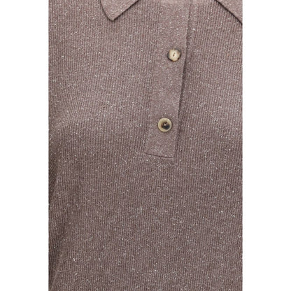 Sweater by Calvin Klein for women in wool & silk brown showcases an masterful silhouette, artfully detailed with a masterful and for a sophisticated, premium finish.