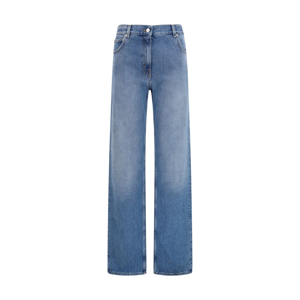 Jeans by Calvin Klein for women in denim cotton blue features a refined silhouette with a refined straight-leg & regular-fit, defined by a and a refined long for a refined finish.