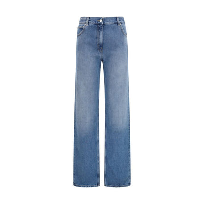 Jeans by Calvin Klein for women in denim cotton blue features a refined silhouette with a refined straight-leg & regular-fit, defined by a and a refined long for a refined finish.