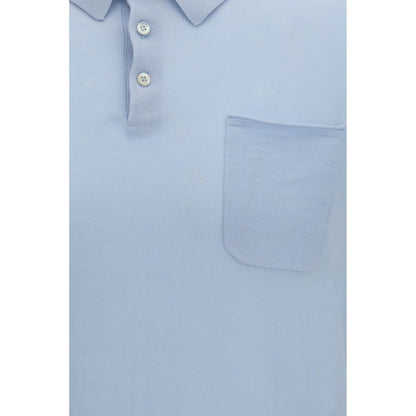 This Polo Shirt by Aragona Cashmere for men in cashmere cotton blend blue presents a flawless silhouette, showcasing flawless detailing and a refined for a truly flawless aesthetic.
