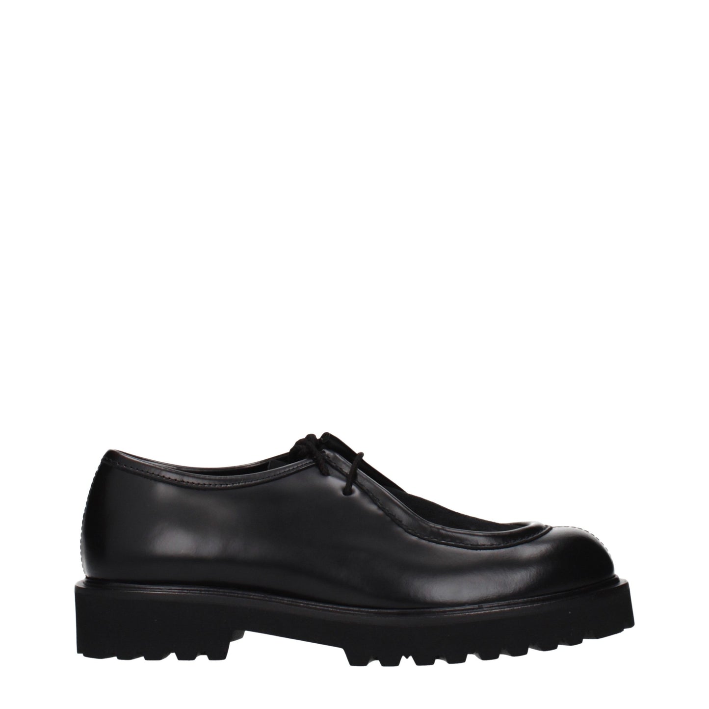 Max Mara Unisex Leather Lace-Up Shoes - Black