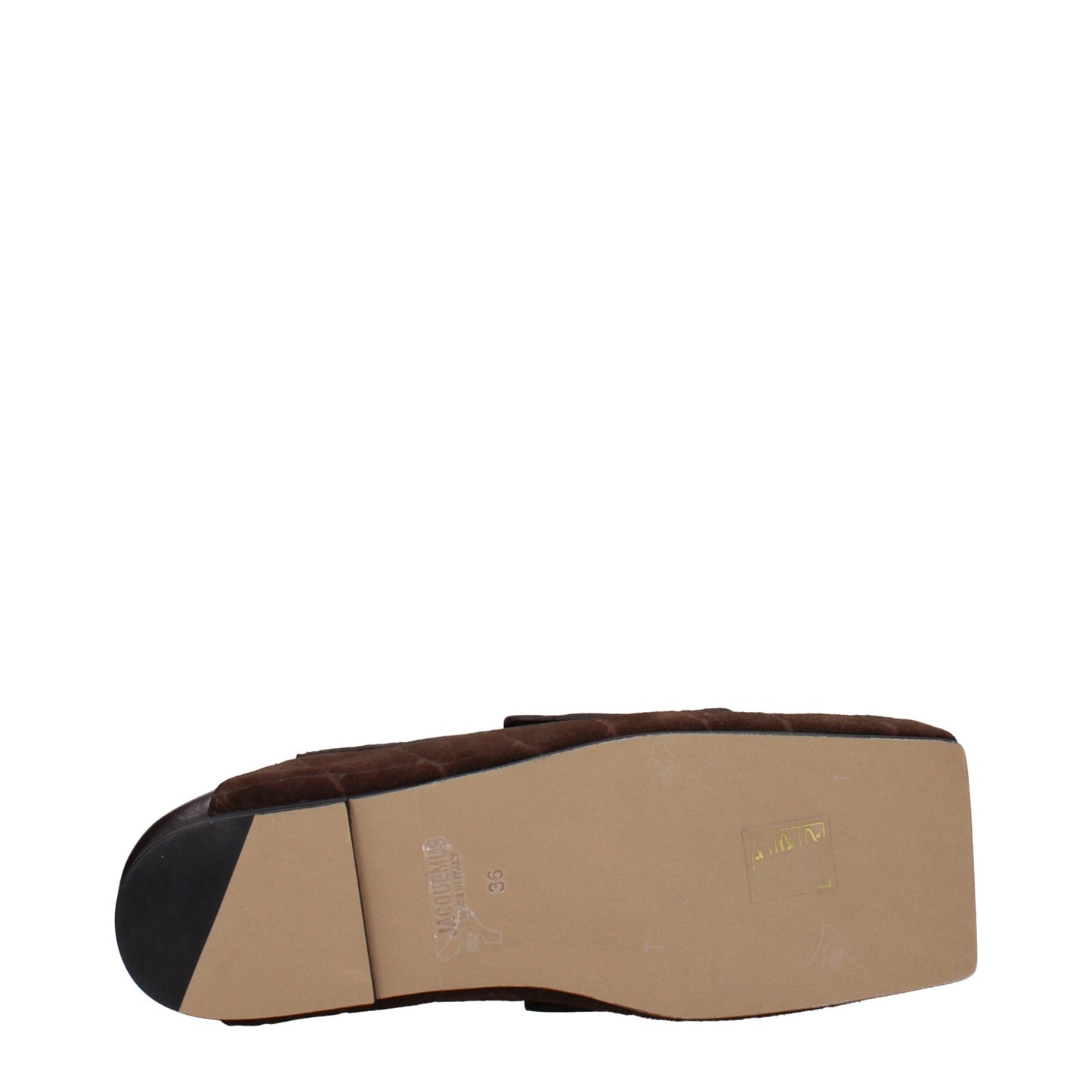 Flat Loafer Slip-On Shoes by Jacquemus for women in suede leather brown showcases a timeless silhouette from the Women's Suede Leather Flat Loafer Slip-On Shoes collection, featuring a timeless flat and for a timeless finish.