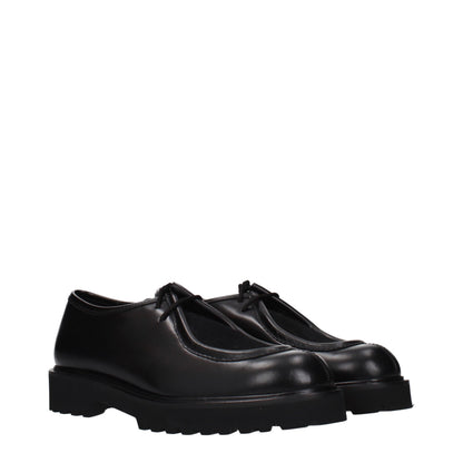 Max Mara Unisex Leather Lace-Up Shoes - Black