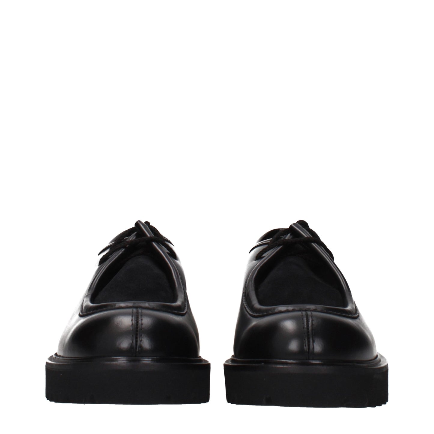 Max Mara Unisex Leather Lace-Up Shoes - Black