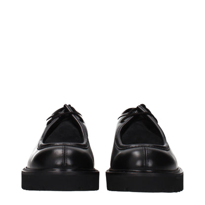Max Mara Unisex Leather Lace-Up Shoes - Black
