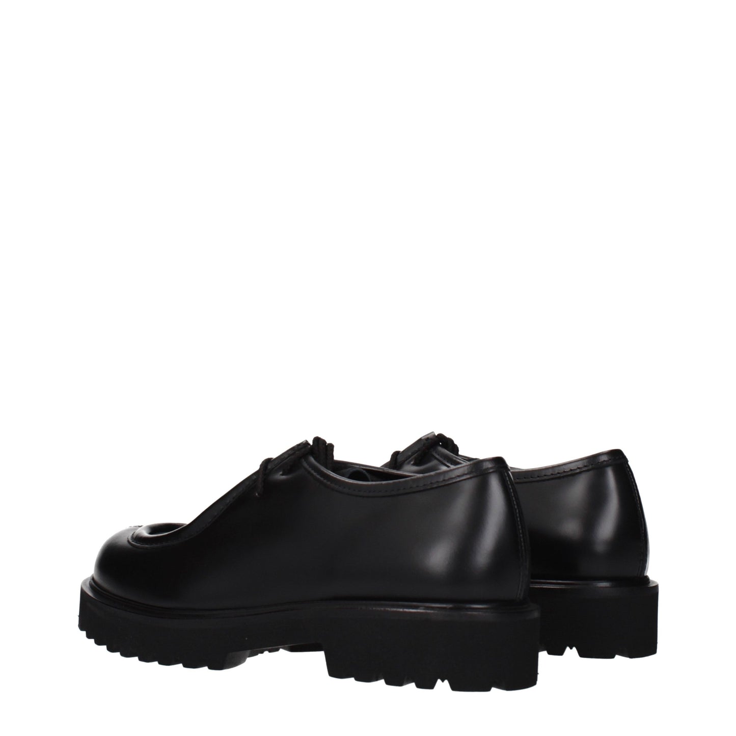Max Mara Unisex Leather Lace-Up Shoes - Black